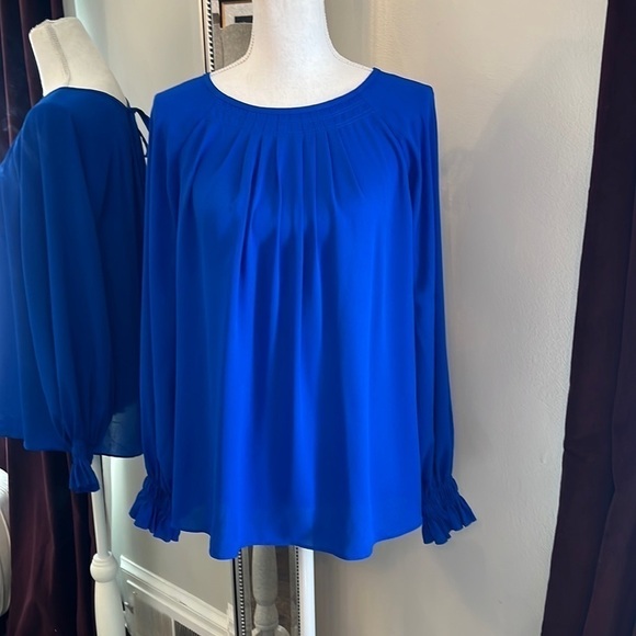 Banana Republic Blue Puff Sleeve Tunic Size Small - Picture 1 of 11